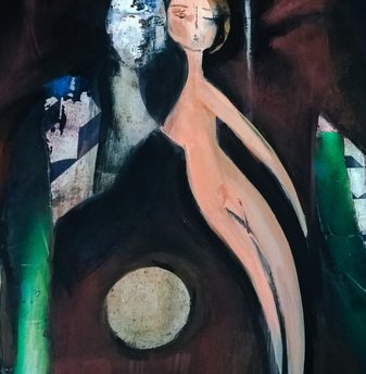 Moonlight rendezvous, Acryl, 30 x 30 cm