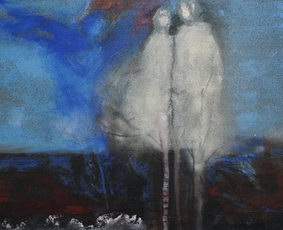 Two of us, Acryl on Bitumen, 100 x 145 cm
